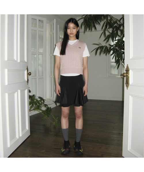 SINOON（シヌーン）の「FISHER SLIT CABLE KNIT VEST (BABY PINK)（ベスト・レディース・ライトピンク・FREE）」の5枚目の写真