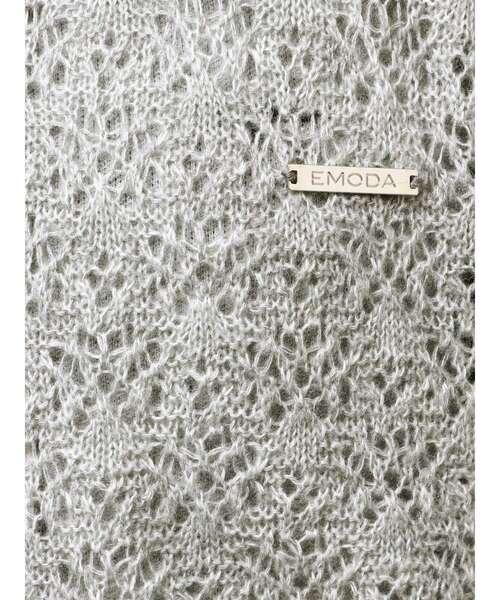 EMODA(エモダ)の「シアーニットフーディ(パーカー・レディース・ブラック/グレー/ホワイト・FREE)」の14枚目の写真