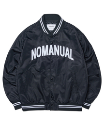 NOMANUAL（NOMANUAL）の「ARCH LOGO VARSITY JACKET - BLACK（スタジャン）」