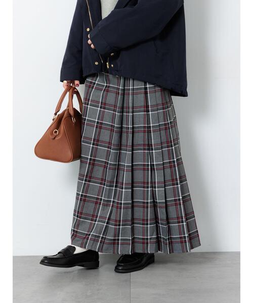 Lugnoncure（ルノンキュール）の「【選べる着丈】チェックキルトスカート（スカート・レディース・ネイビー/ベージュ/グリーン/グレー・ﾌﾘｰ(M)/ﾌﾘｰ(L)）」の2枚目の写真