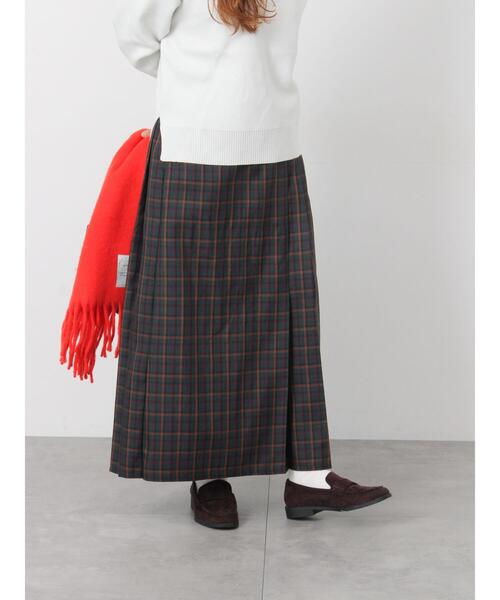 Lugnoncure（ルノンキュール）の「【選べる着丈】チェックキルトスカート（スカート・レディース・ネイビー/ベージュ/グリーン/グレー・ﾌﾘｰ(M)/ﾌﾘｰ(L)）」の3枚目の写真
