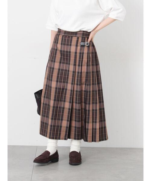 Lugnoncure（ルノンキュール）の「【選べる着丈】チェックキルトスカート（スカート・レディース・ネイビー/ベージュ/グリーン/グレー・ﾌﾘｰ(M)/ﾌﾘｰ(L)）」の8枚目の写真