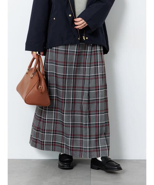 Lugnoncure（ルノンキュール）の「【選べる着丈】チェックキルトスカート（スカート・レディース・ネイビー/ベージュ/グリーン/グレー・ﾌﾘｰ(M)/ﾌﾘｰ(L)）」の11枚目の写真