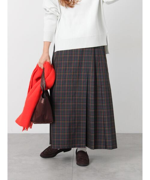 Lugnoncure（ルノンキュール）の「【選べる着丈】チェックキルトスカート（スカート・レディース・ネイビー/ベージュ/グリーン/グレー・ﾌﾘｰ(M)/ﾌﾘｰ(L)）」の14枚目の写真
