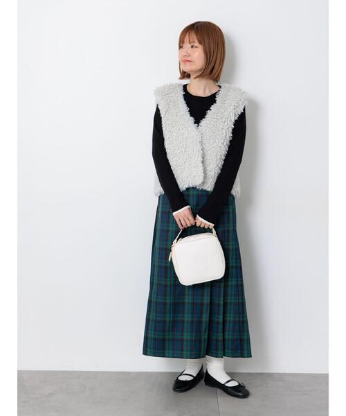 Lugnoncure（ルノンキュール）の「【選べる着丈】チェックキルトスカート（スカート・レディース・ネイビー/ベージュ/グリーン/グレー・ﾌﾘｰ(M)/ﾌﾘｰ(L)）」の15枚目の写真