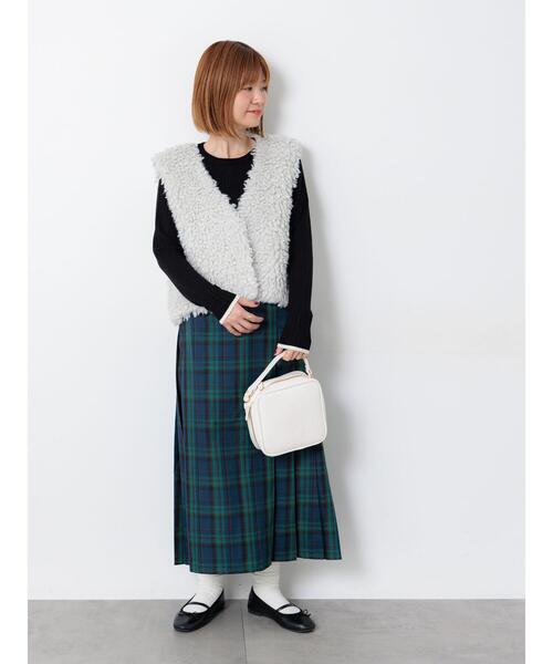 Lugnoncure（ルノンキュール）の「【選べる着丈】チェックキルトスカート（スカート・レディース・ネイビー/ベージュ/グリーン/グレー・ﾌﾘｰ(M)/ﾌﾘｰ(L)）」の16枚目の写真