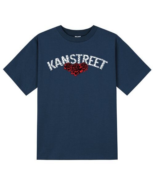KAN6312(カン6312)の「KTN0169 レタリングローズブラッド半袖Tシャツ - ネイビー(Tシャツ/カットソー・メンズ・その他・SMALL/MEDIUM/LARGE/X-LARGE)」の1枚目の写真