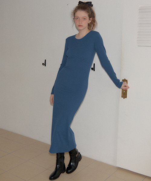 SALON DE YOHN(サロンドヨーン)の「Line Point Basic Jersey Dress_ Blue(ワンピース・レディース・その他・MEDIUM/SMALL)」の2枚目の写真