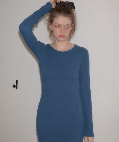 SALON DE YOHN(サロンドヨーン)の「Line Point Basic Jersey Dress_ Blue(ワンピース・レディース・その他・MEDIUM/SMALL)」の3枚目の写真