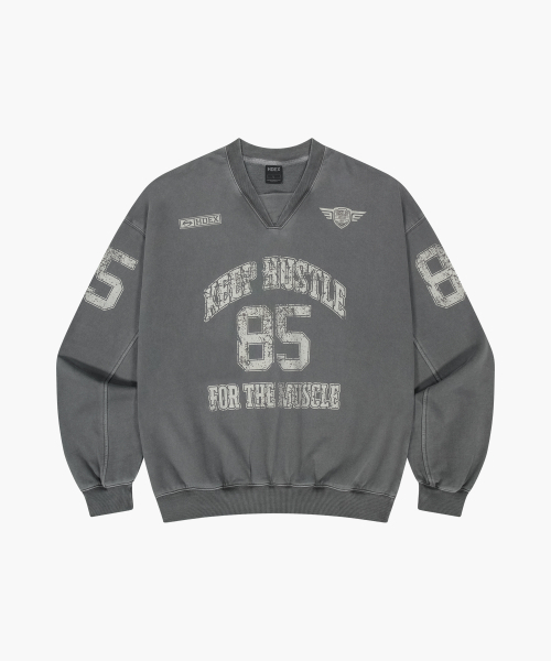 ピグメントラグビースウェットシャツ (チャコール)（スウェット