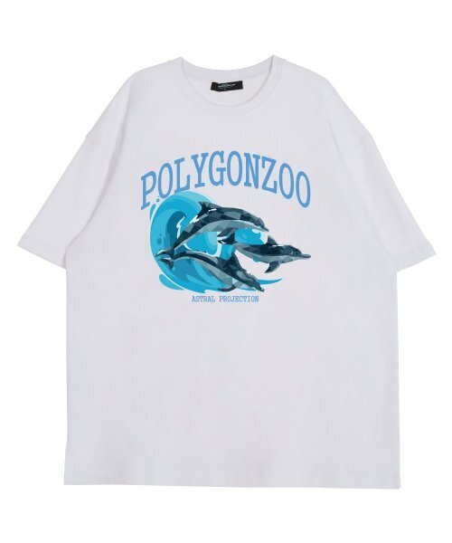 ASTRAL PROJECTION(アストラルプロジェクション)の「ポリゴンドルフィンラウンドネック15番手綿半袖Tシャツ_ホワイト(Tシャツ/カットソー・レディース・その他・LARGE/X-LARGE)」の2枚目の写真