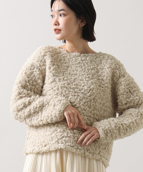 Gready Brilliant（グレディブリリアン）の「カットブークレボートネックカットソー（Tシャツ/カットソー・レディース・オフホワイト/ベージュ・38）」の2枚目の写真