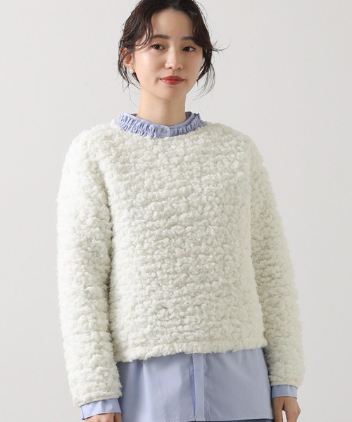 Gready Brilliant（グレディブリリアン）の「カットブークレボートネックカットソー（Tシャツ/カットソー・レディース・オフホワイト/ベージュ・38）」の7枚目の写真