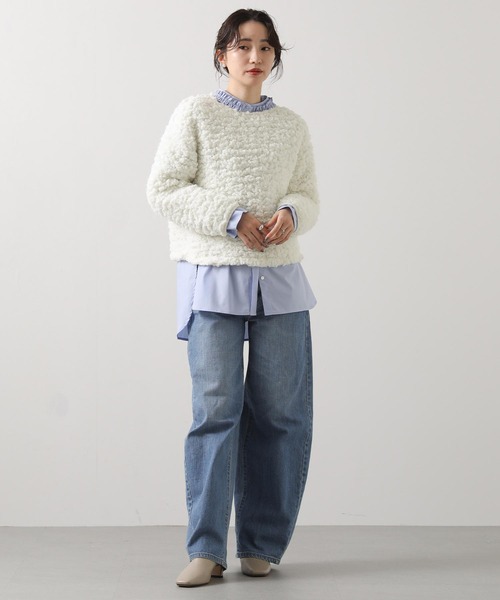 Gready Brilliant（グレディブリリアン）の「カットブークレボートネックカットソー（Tシャツ/カットソー・レディース・オフホワイト/ベージュ・38）」の3枚目の写真