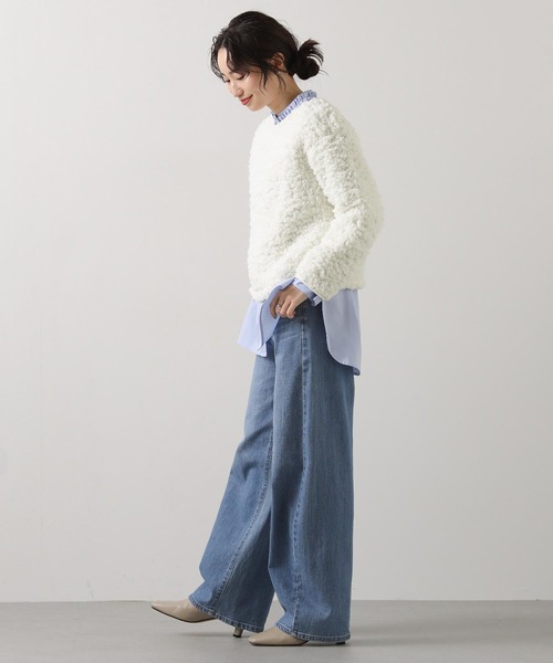 Gready Brilliant（グレディブリリアン）の「カットブークレボートネックカットソー（Tシャツ/カットソー・レディース・オフホワイト/ベージュ・38）」の4枚目の写真