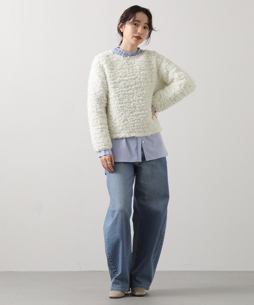 Gready Brilliant（グレディブリリアン）の「カットブークレボートネックカットソー（Tシャツ/カットソー・レディース・オフホワイト/ベージュ・38）」の6枚目の写真