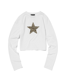 LEOPARD STAR LONG SLEEVE [WHITE]