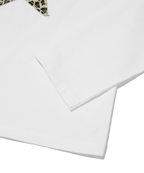suade（スエード）の「LEOPARD STAR LONG SLEEVE [WHITE]（Tシャツ/カットソー・レディース・その他・FREE）」の5枚目の写真