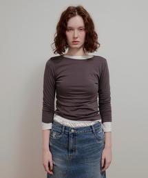AOPT（アオプト）の「MODAL HALF SLEEVE T-SHIRT - CHARCOAL（Tシャツ/カットソー）」