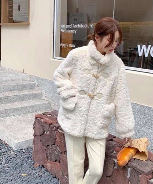 セール】もこもこ トグルボタン フェイクファー コート（その他