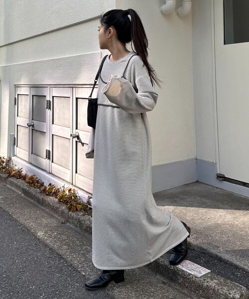 ビスチェ付き】フリースボーダーアソートワンピース（ワンピース