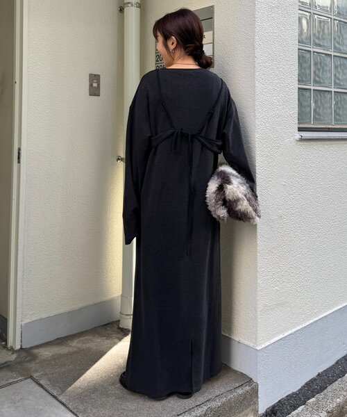 セール】【すっきり見え／ビスチェ付き】あったかフリースワンピース