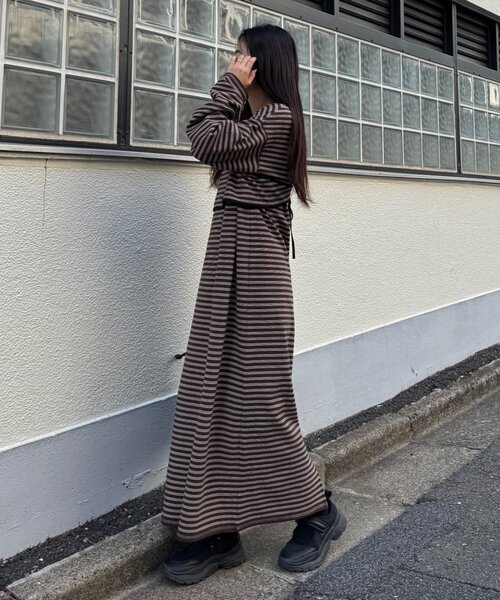 すっきり見え／ビスチェ付き】あったかフリースワンピース（ワンピース