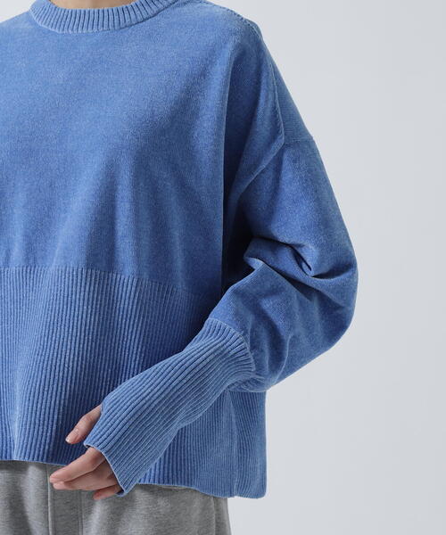 DROIT BELLO（ドロイトベロ）の「CHIGNON(シニヨン) モールヤーンショートプルオーバー（ニット/セーター・レディース・ブルー/グレー・F）」の10枚目の写真