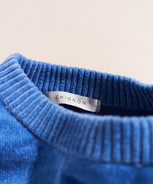 DROIT BELLO（ドロイトベロ）の「CHIGNON(シニヨン) モールヤーンショートプルオーバー（ニット/セーター・レディース・ブルー/グレー・F）」の19枚目の写真