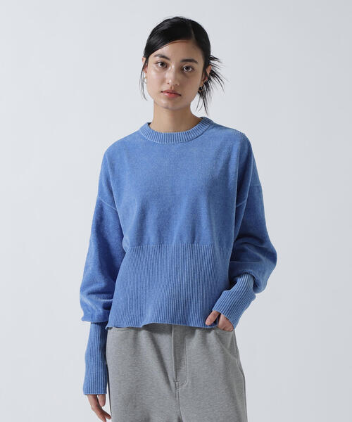 DROIT BELLO（ドロイトベロ）の「CHIGNON(シニヨン) モールヤーンショートプルオーバー（ニット/セーター・レディース・ブルー/グレー・F）」の22枚目の写真