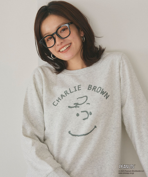 PEANUTS(ピーナッツ)の「【PEANUTS/ピーナッツ】チャーリーブラウンフロントプリント裏起毛スウェットトレーナー(ニット/セーター・レディース・チャコール/ベージュ/グリーン系その他・M/LL/3L/L)」の11枚目の写真