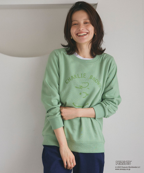 PEANUTS(ピーナッツ)の「【PEANUTS/ピーナッツ】チャーリーブラウンフロントプリント裏起毛スウェットトレーナー(ニット/セーター・レディース・チャコール/ベージュ/グリーン系その他・M/LL/3L/L)」の17枚目の写真