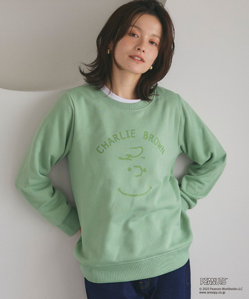 PEANUTS(ピーナッツ)の「【PEANUTS/ピーナッツ】チャーリーブラウンフロントプリント裏起毛スウェットトレーナー(ニット/セーター・レディース・チャコール/ベージュ/グリーン系その他・M/LL/3L/L)」の19枚目の写真