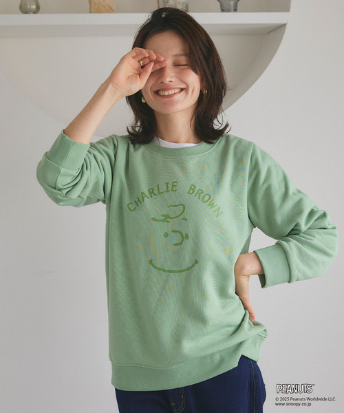 PEANUTS(ピーナッツ)の「【PEANUTS/ピーナッツ】チャーリーブラウンフロントプリント裏起毛スウェットトレーナー(ニット/セーター・レディース・チャコール/ベージュ/グリーン系その他・M/LL/3L/L)」の21枚目の写真