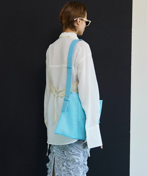 MAISON SPECIAL（メゾンスペシャル）の「Sheer Bustier Combi Shorts/シアービスチェコンビシャツ（シャツ/ブラウス・レディース・ピンク/ホワイト/グレー・FREE）」の7枚目の写真