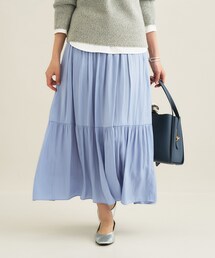 INDIVI | 【洗える／丈調整可能】ギャザーフレアスカート(スカート)