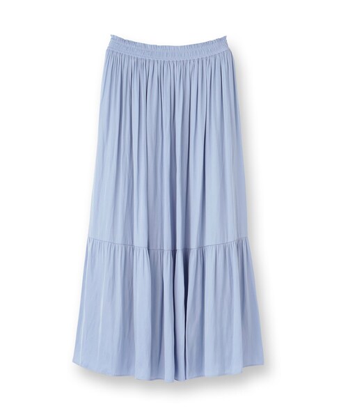 INDIVI（インディヴィ）の「【洗える／丈調整可能】ギャザーフレアスカート（スカート・レディース・ネイビー/サックスブルー/ナチュラル・15 /13/05/36/40/38/19/03）」の7枚目の写真