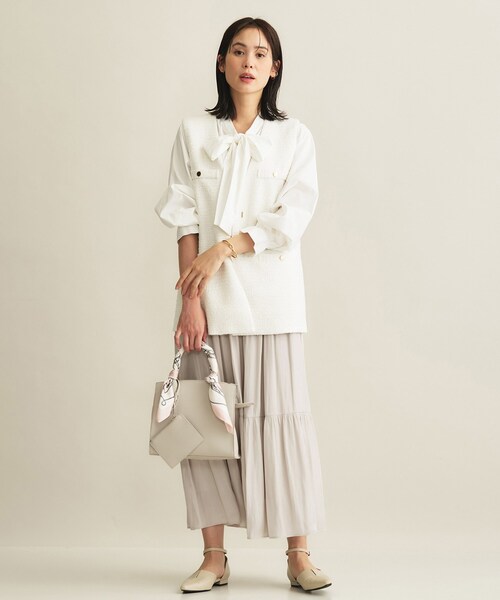 INDIVI（インディヴィ）の「【洗える／丈調整可能】ギャザーフレアスカート（スカート・レディース・ネイビー/サックスブルー/ナチュラル・15 /13/05/36/40/38/19/03）」の11枚目の写真