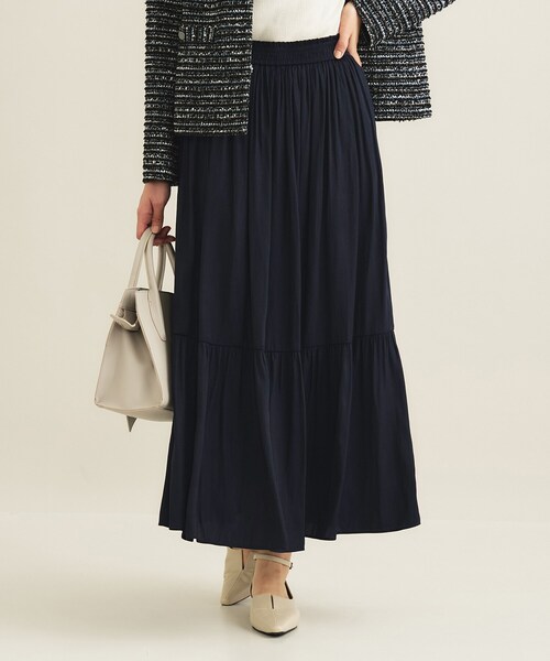 INDIVI（インディヴィ）の「【洗える／丈調整可能】ギャザーフレアスカート（スカート・レディース・ネイビー/サックスブルー/ナチュラル・15 /13/05/36/40/38/19/03）」の20枚目の写真