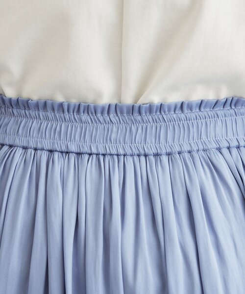 INDIVI（インディヴィ）の「【洗える／丈調整可能】ギャザーフレアスカート（スカート・レディース・ネイビー/サックスブルー/ナチュラル・15 /13/05/36/40/38/19/03）」の4枚目の写真