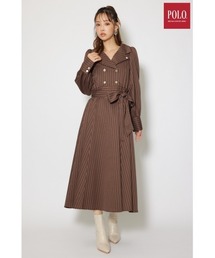【POLO BCS】オープンカラーフレアワンピース 秋服 冬服