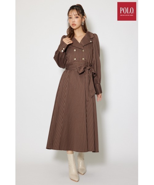 rienda（リエンダ）の「【POLO BCS】オープンカラーフレアワンピース 秋服 冬服（ワンピース・レディース・ブラック系その他/ブラウン系その他/ブルー・SMALL/MEDIUM）」の2枚目の写真