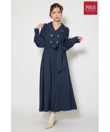 【POLO BCS】オープンカラーフレアワンピース 秋服 冬服