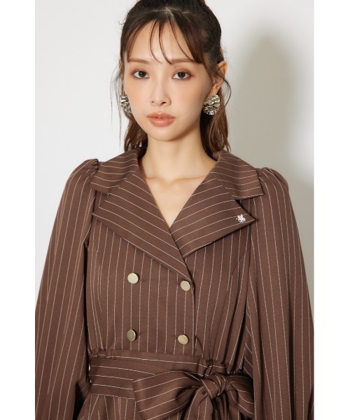 rienda（リエンダ）の「【POLO BCS】オープンカラーフレアワンピース 秋服 冬服（ワンピース・レディース・ブラック系その他/ブラウン系その他/ブルー・SMALL/MEDIUM）」の10枚目の写真