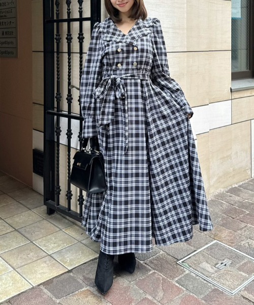 POLO BCS】オープンカラーフレアワンピース 秋服 冬服（ワンピース