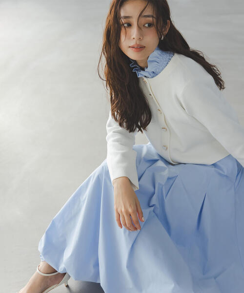 NATURAL BEAUTY BASIC(ナチュラルビューティーベーシック)の「◇タックバルーンスカート(スカート・レディース・ブラック/オフホワイト/ブルー・P/S/MEDIUM/SMALL)」の12枚目の写真