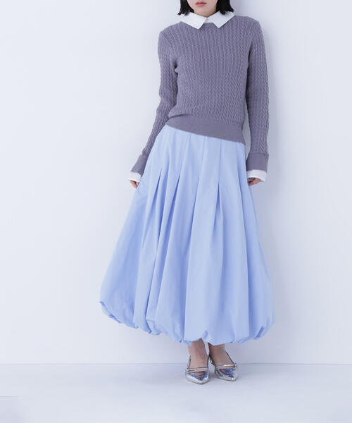 NATURAL BEAUTY BASIC（ナチュラルビューティーベーシック）の「◇タックバルーンスカート（スカート・レディース・ブラック/オフホワイト/ブルー・P/S/MEDIUM/SMALL）」の20枚目の写真