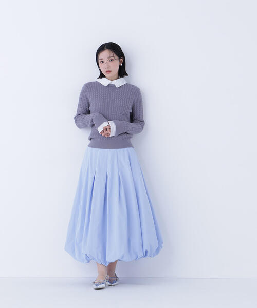 NATURAL BEAUTY BASIC（ナチュラルビューティーベーシック）の「◇タックバルーンスカート（スカート・レディース・ブラック/オフホワイト/ブルー・P/S/MEDIUM/SMALL）」の17枚目の写真