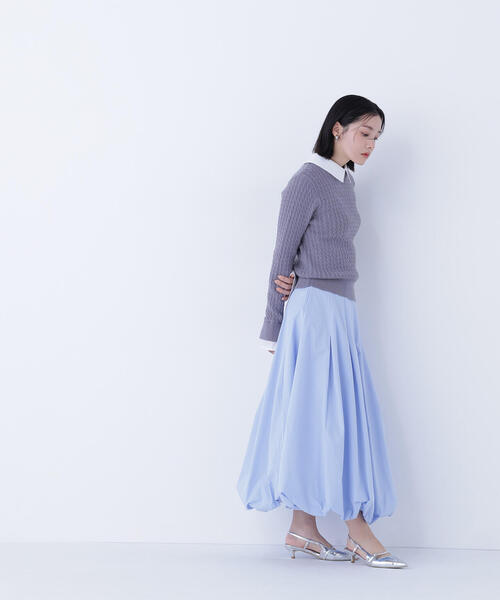 NATURAL BEAUTY BASIC（ナチュラルビューティーベーシック）の「◇タックバルーンスカート（スカート・レディース・ブラック/オフホワイト/ブルー・P/S/MEDIUM/SMALL）」の16枚目の写真