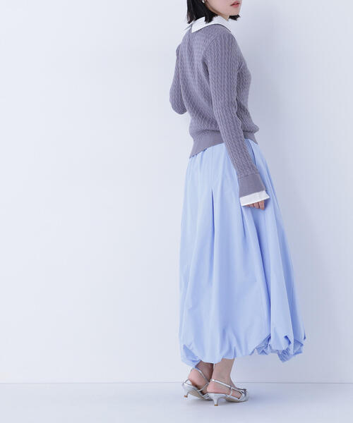 NATURAL BEAUTY BASIC（ナチュラルビューティーベーシック）の「◇タックバルーンスカート（スカート・レディース・ブラック/オフホワイト/ブルー・P/S/MEDIUM/SMALL）」の14枚目の写真